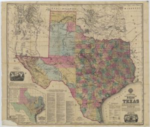 1874 Map of State of Texas Rivers